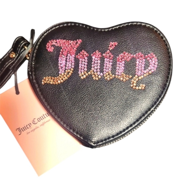 Juicy Couture NWT Heart "Breakin the Rules" Wristlet Pouch w/ Ombre Crystals ✨️ - Picture 2 of 3